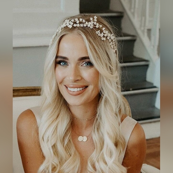 Bridal Hair Vine Babys Breath Headpiece Accessory Handmade NWOT! - Picture 2 of 7